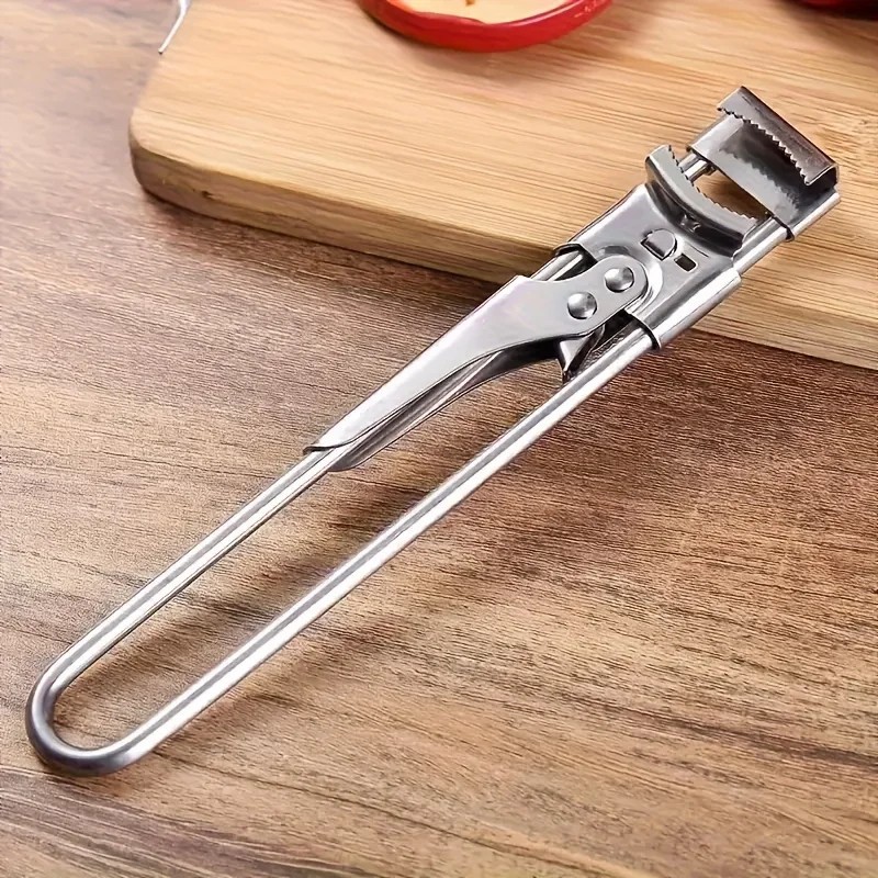 Stainless Steel Can Opener Adjustable Jar Lid Gripper Multifunction Kitchen Tool