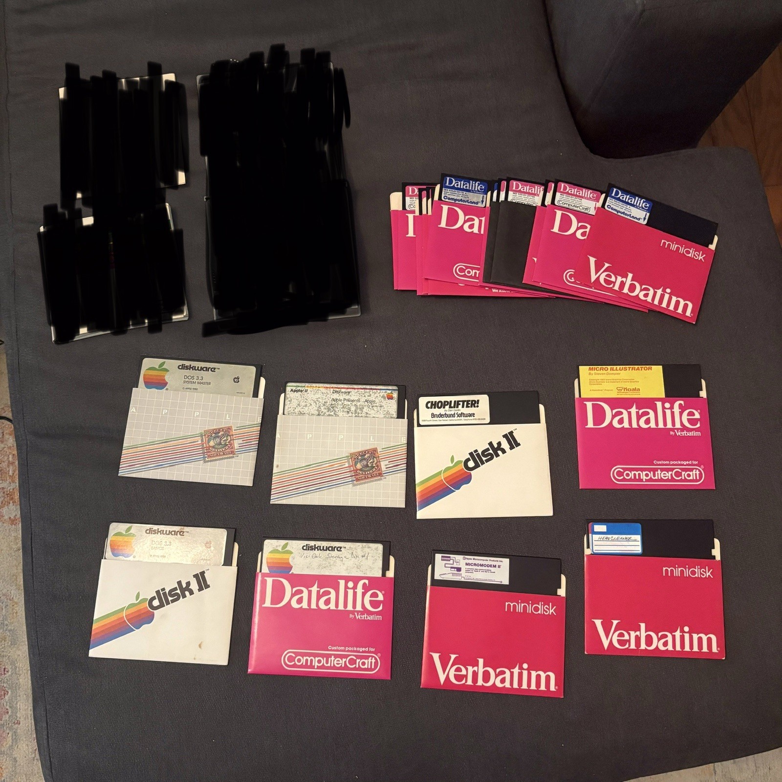Apple II Software & Manual lot - DOS 3.3; Better Working; Choplifter! - UNTESTED