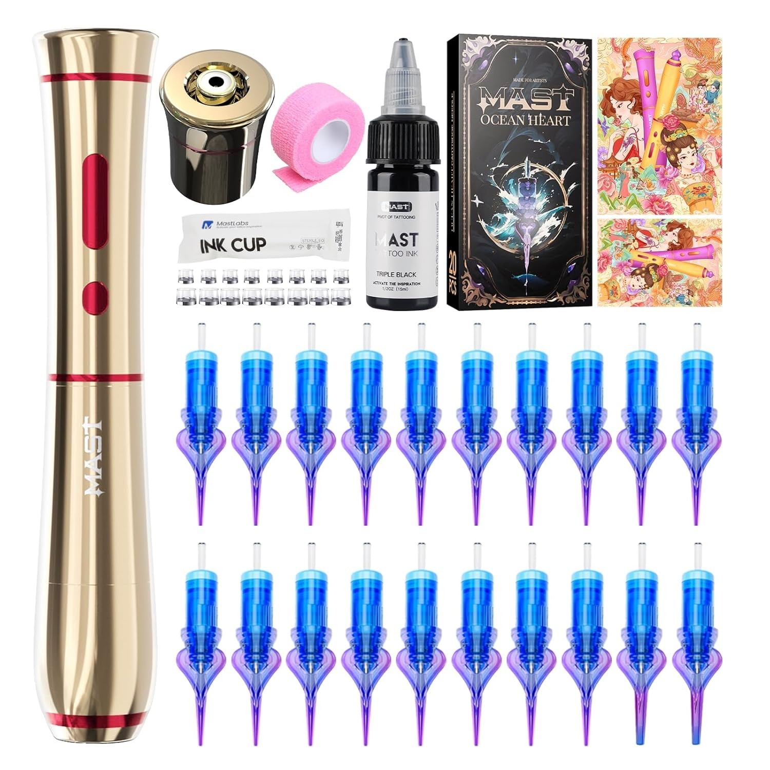 Mast P40 Wireless Tattoo Pen Machine, Rotary Tattoo Gun with Digital Display