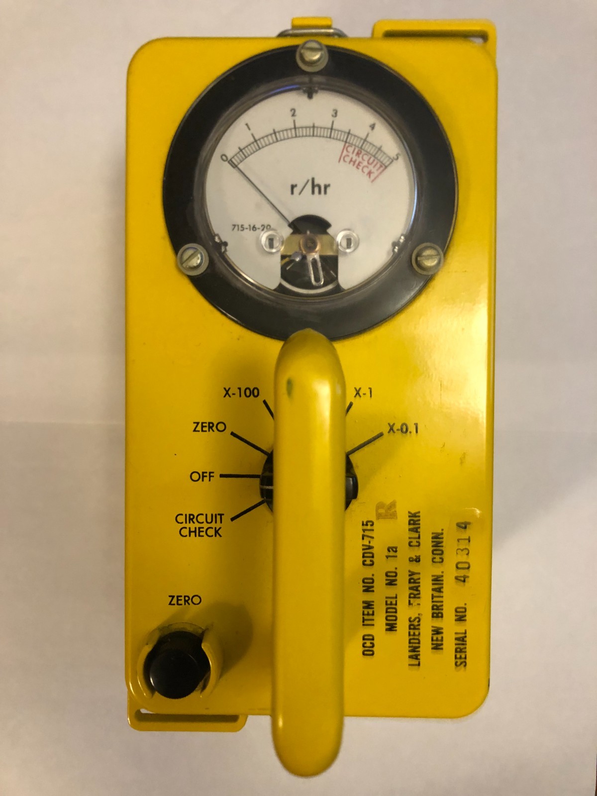 CDV-715 Model 1a Landers, Frary & Clark Survey Meter Geiger Counter Radiation