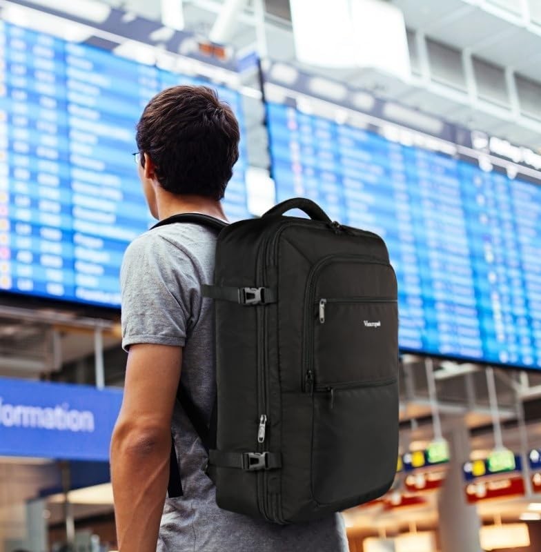 Vancropak 40L Travel Backpack Carry-On Expandable Weekender Bag Flight Approved