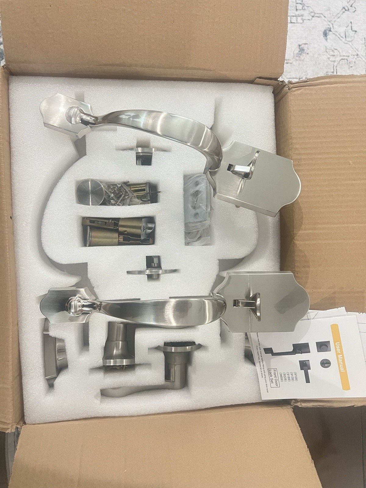 Double Front Door Lock Set, Double Door Handle with Dummy, Double heavy