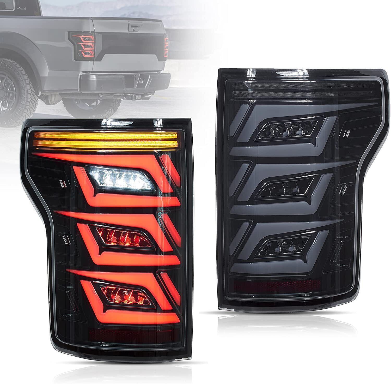 For 2015-20 Ford F150 Start-up Animation Rear Lamps Assembly LED Tail Lights US