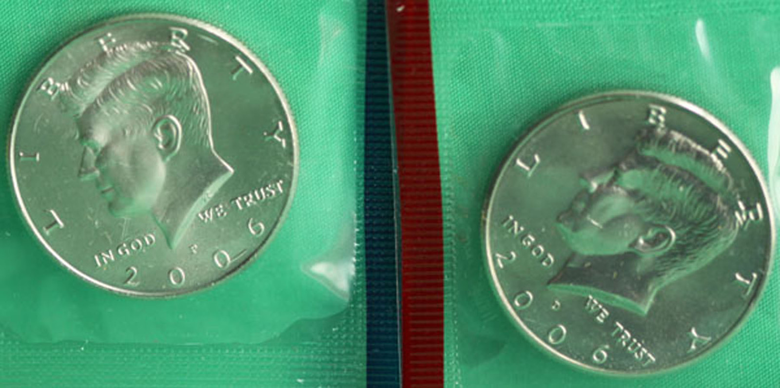 2006 P and D Kennedy Half Dollar Coin from US Mint Set 2 BU Cello Fifty Cent UNC