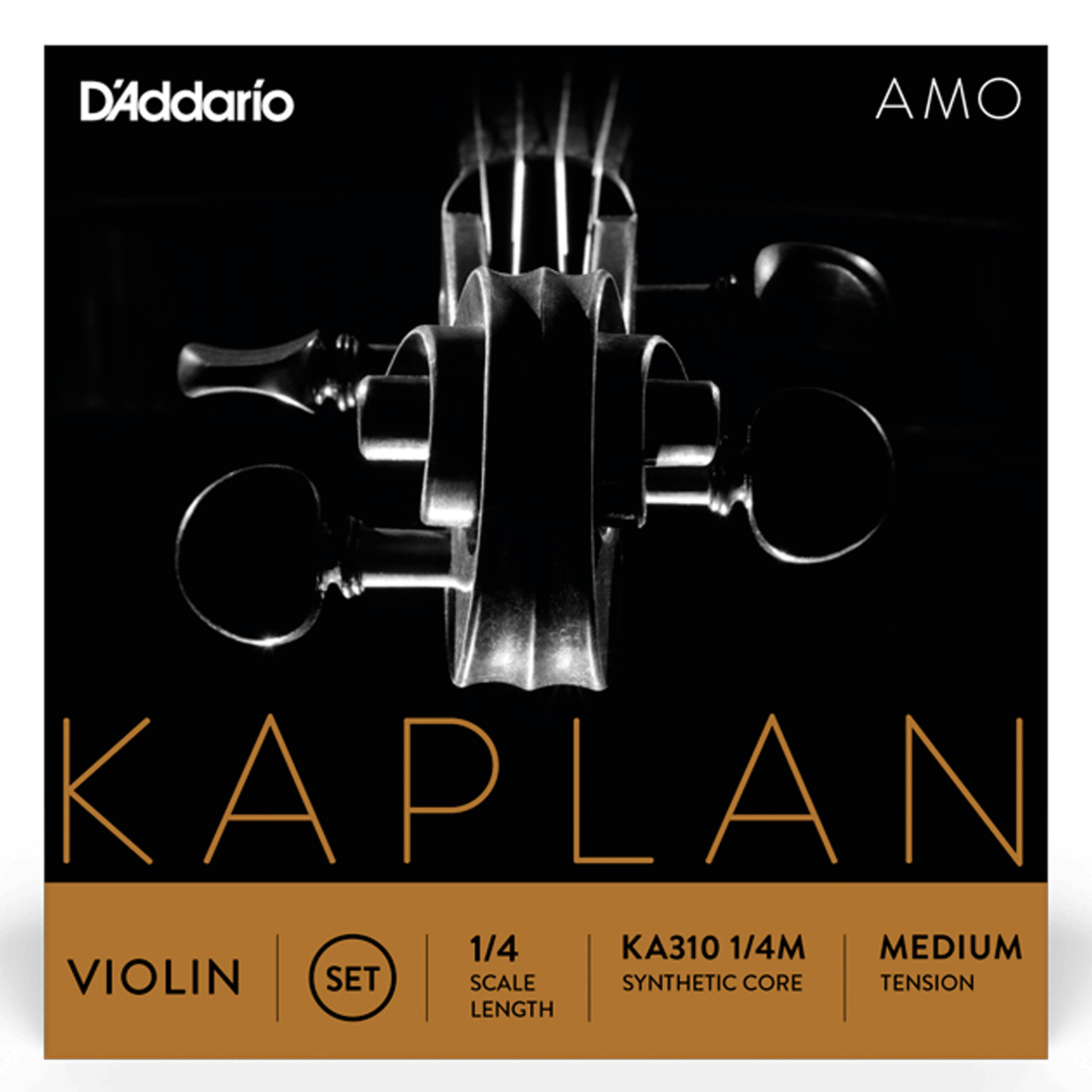 D'Addario Kaplan Amo Violin String Set, 1/4 Scale, Medium Tension