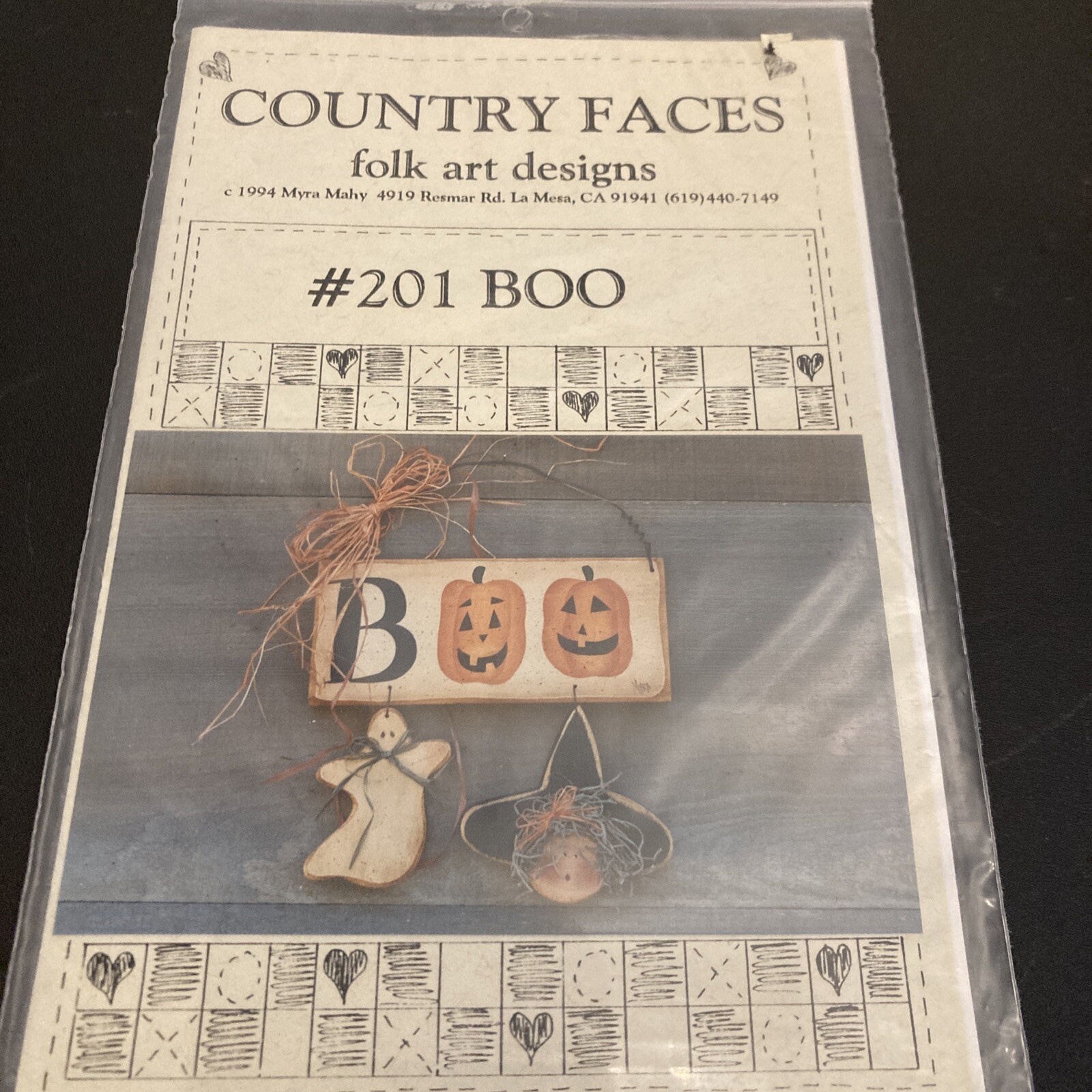 Country Faces #201 BOO Decoration Craft Pattern