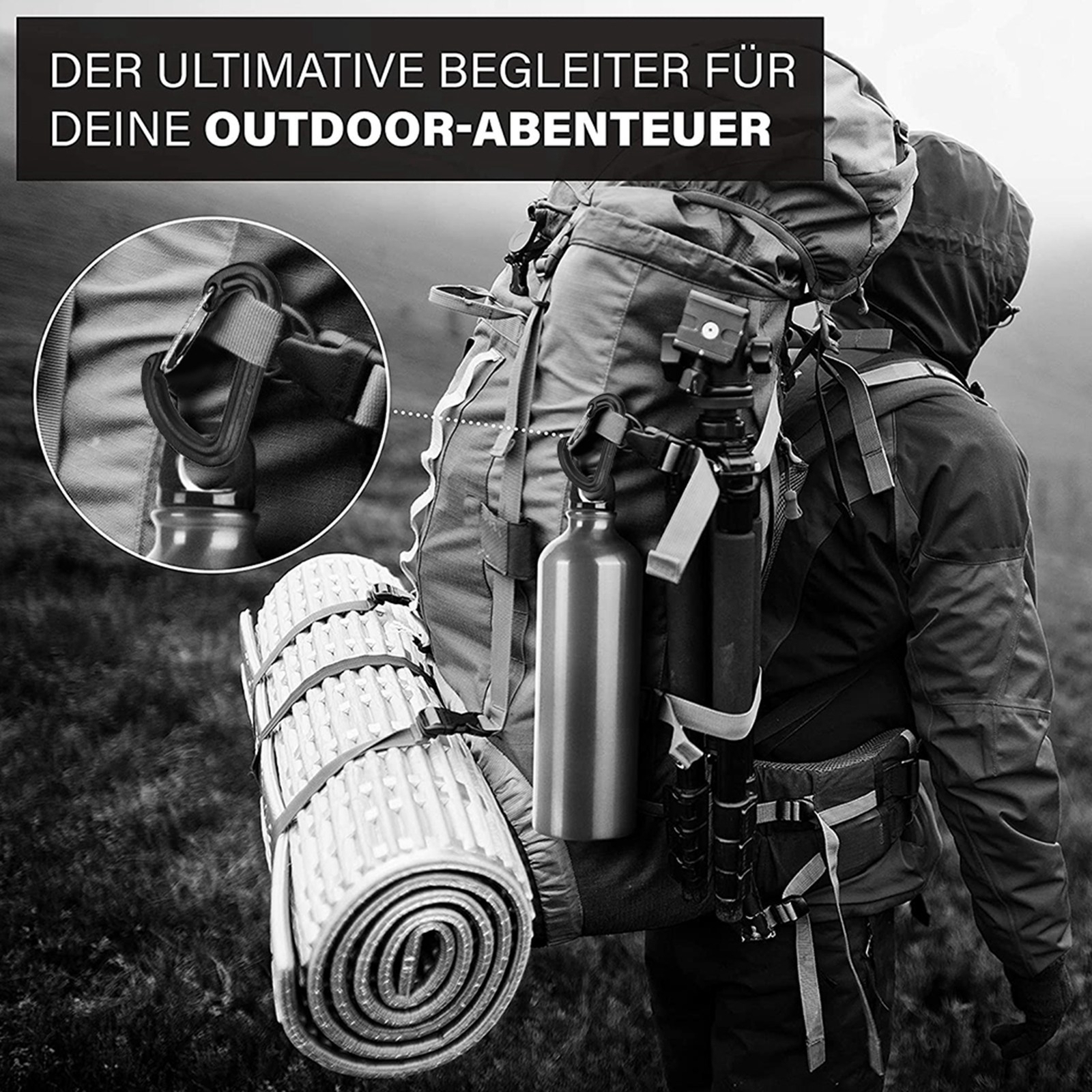 20Pcs Plastic Carabiner Climbing Hiking Locking Buckle Key Ring Outdoor FA