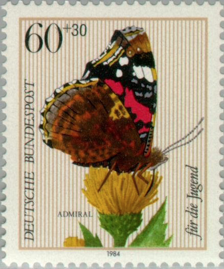 BRD FRG #Mi1203 MNH 1984 Admiral Vanessa Atalanta Cabbage Thistle [B617]