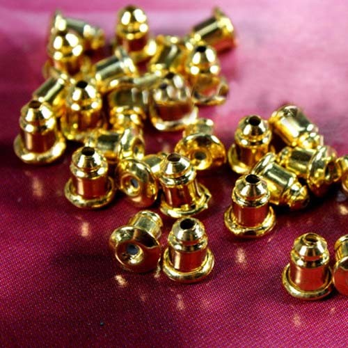 Bullet Cone Earring Backs Gold & Silver Plated Stopper Ear Post Nuts