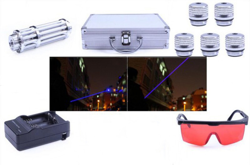 Blue 450nm wavelength 1W Focus Laser Diode Torch Outdoor Hiking Laser Flashlight