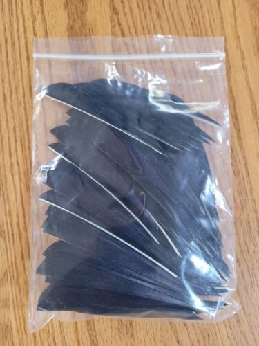 5 inch Feathers Right Wing Parabolic Cut 100 pack Black