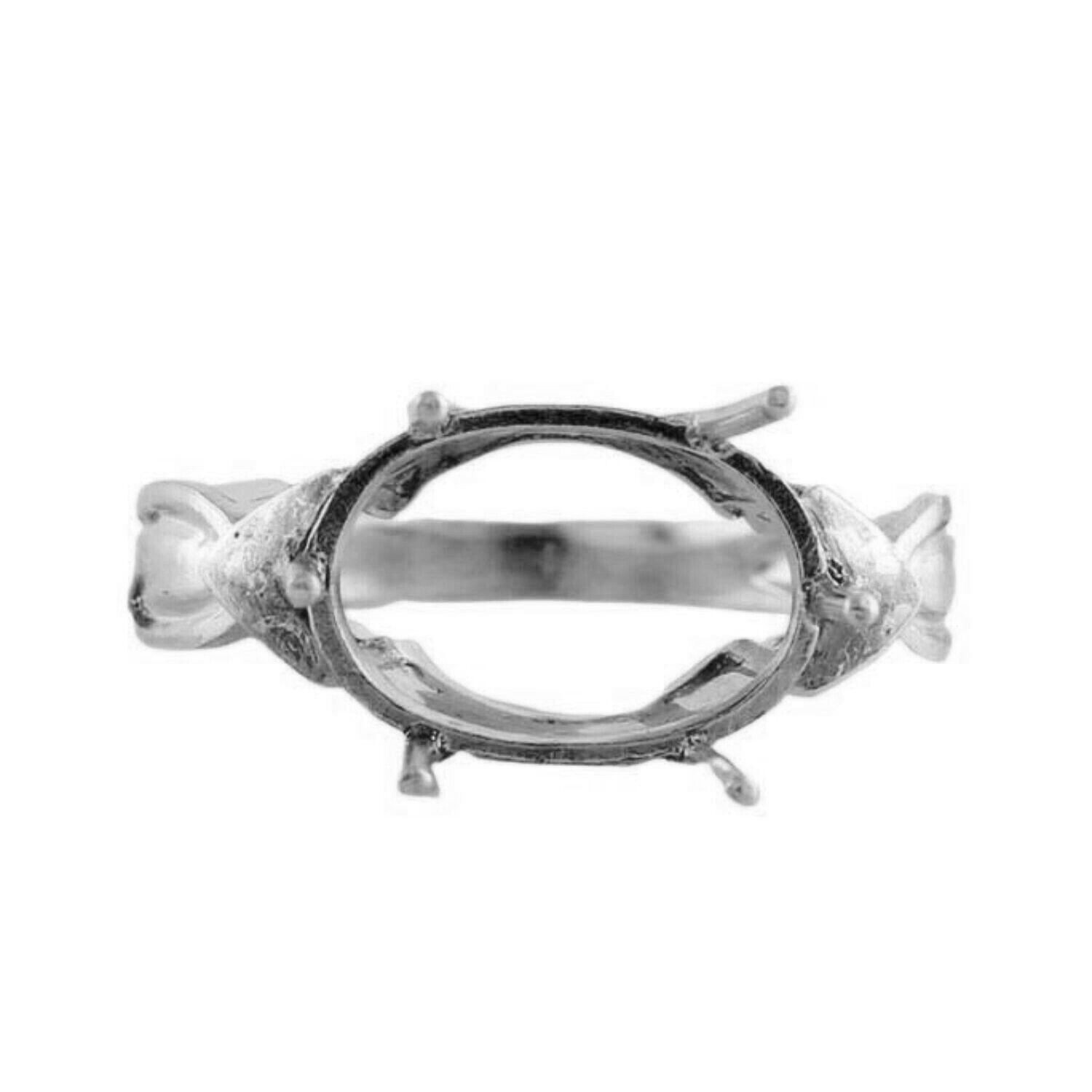 Semi Mount Ring Oval 10x14MM Solitaire Women Ring 925 Sterling Silver