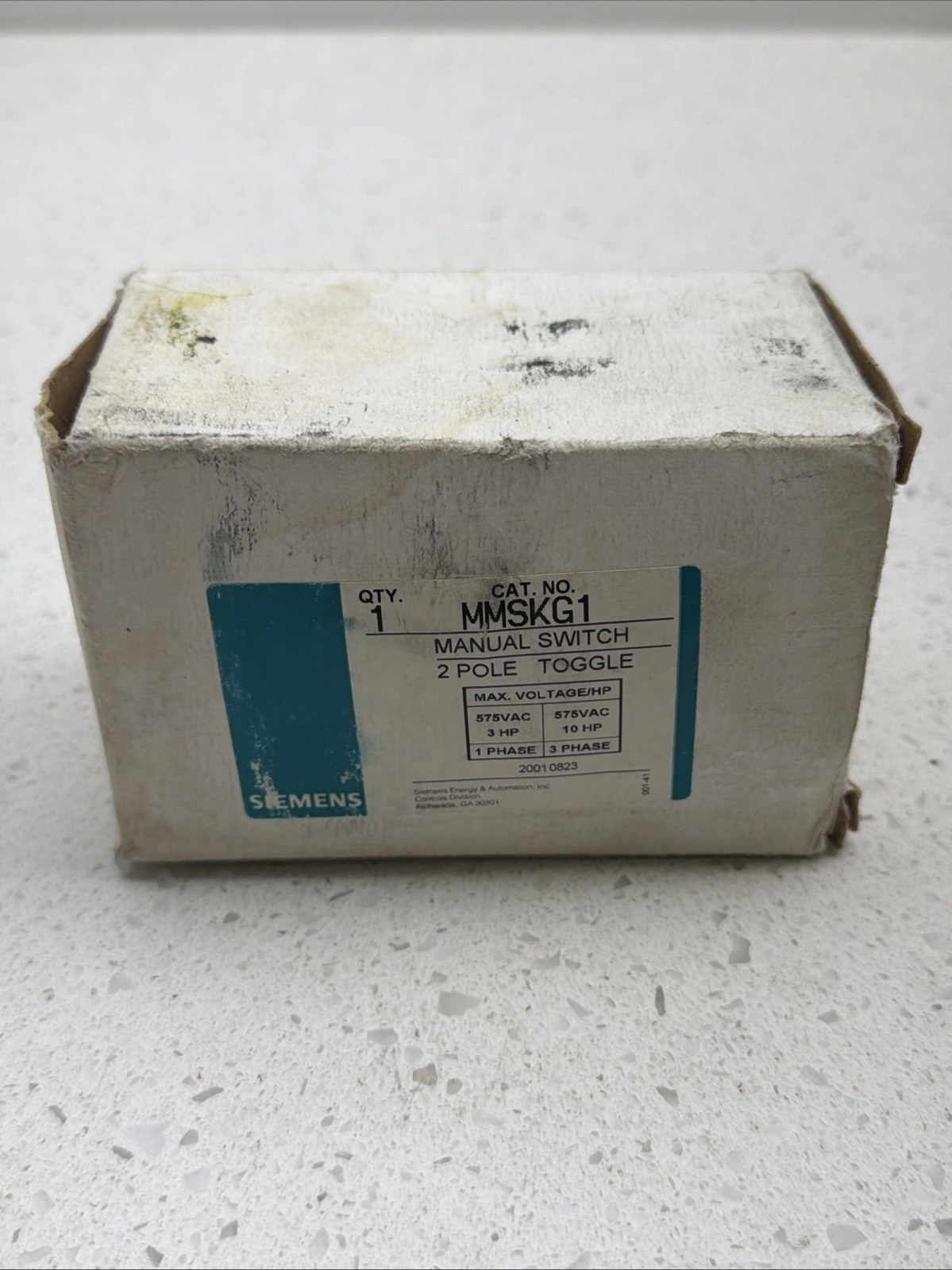 NEW Siemens MMSKG1, Manual Switch, Toggle, 2-Pole, Nema Type 1