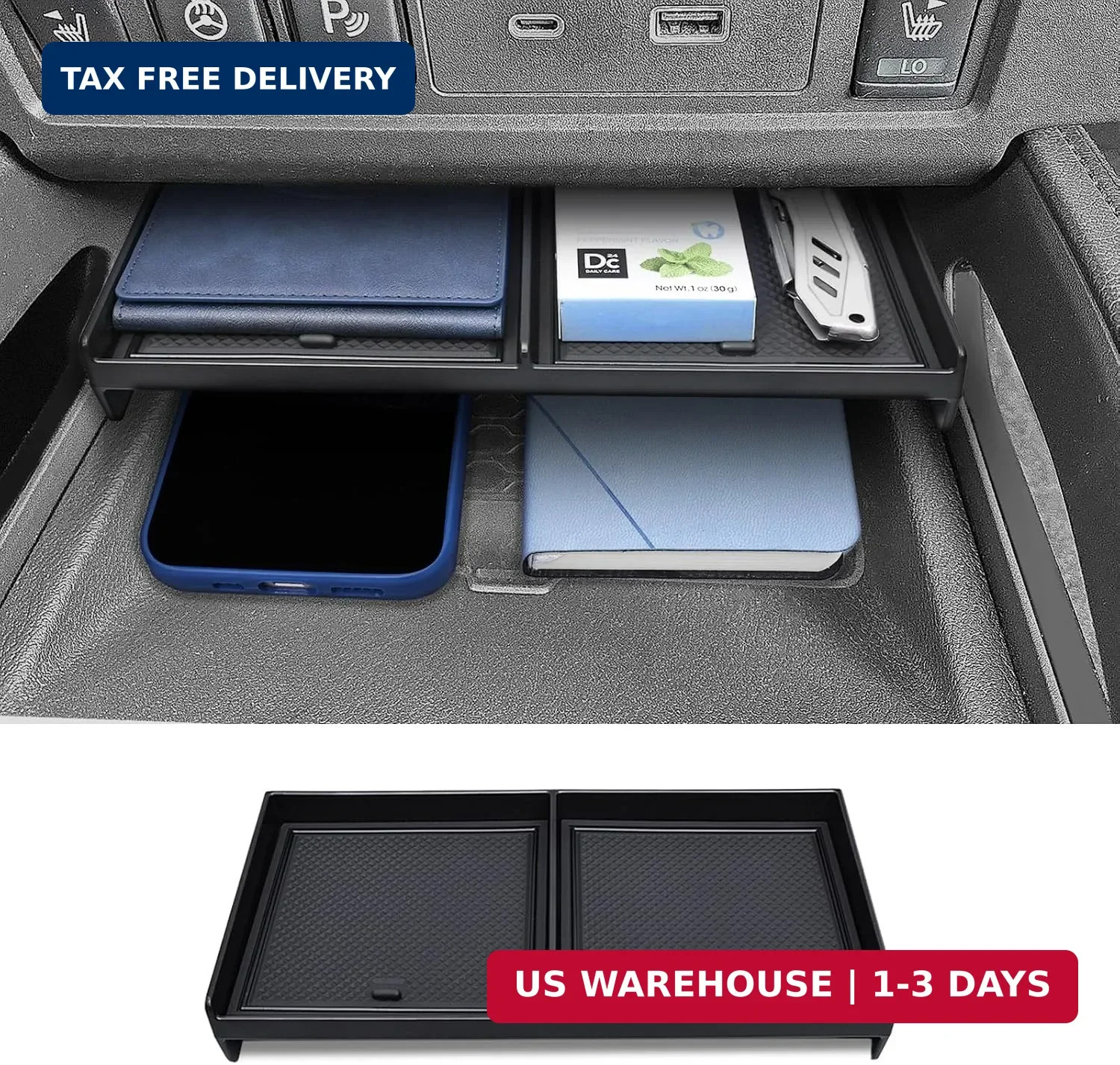 Upgraded Center Console Organizer Tray Compatible with 2026 2025 2024 2023 2022