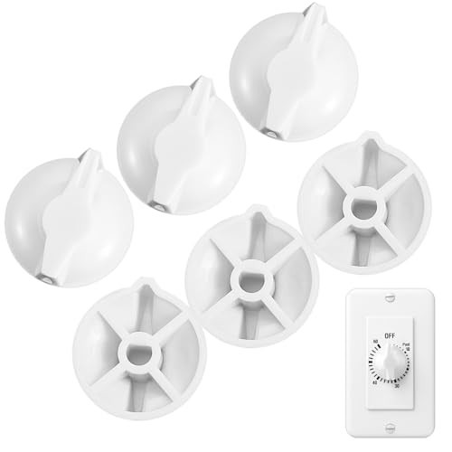 6 Pcs Timer Switch Knob Replacement - Timer Knob Compatible Spring Wound
