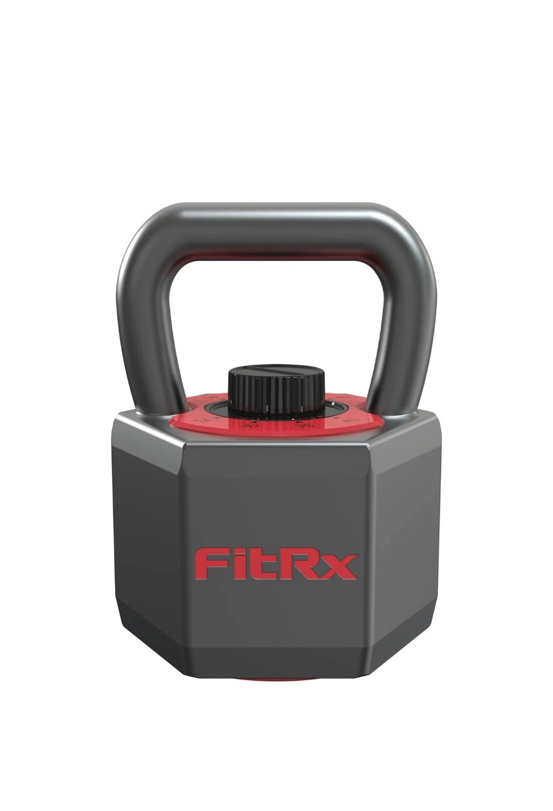 FitRx 25 lbs SmartStack Wide handle Adjustable Kettlebell, 40 lbs, Black