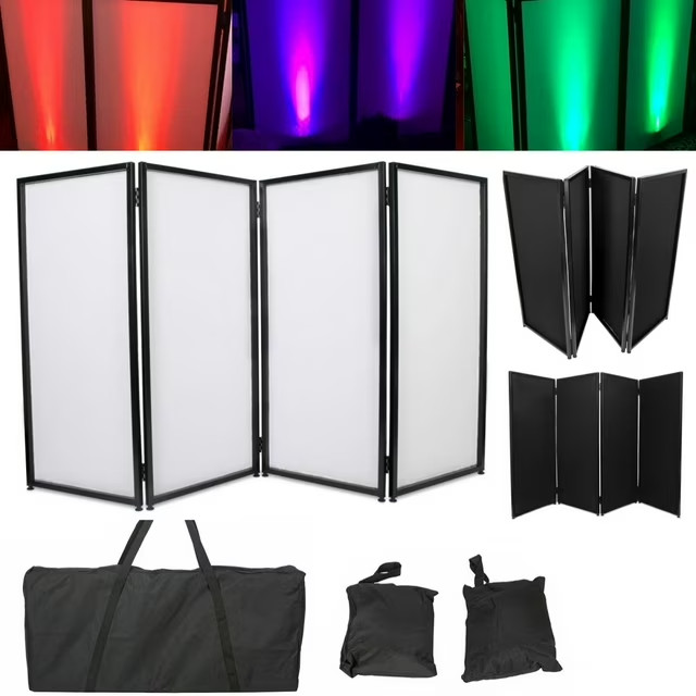 White Black DJ Event Facade Scrim Metal Frame Booth With Travel Bag Case