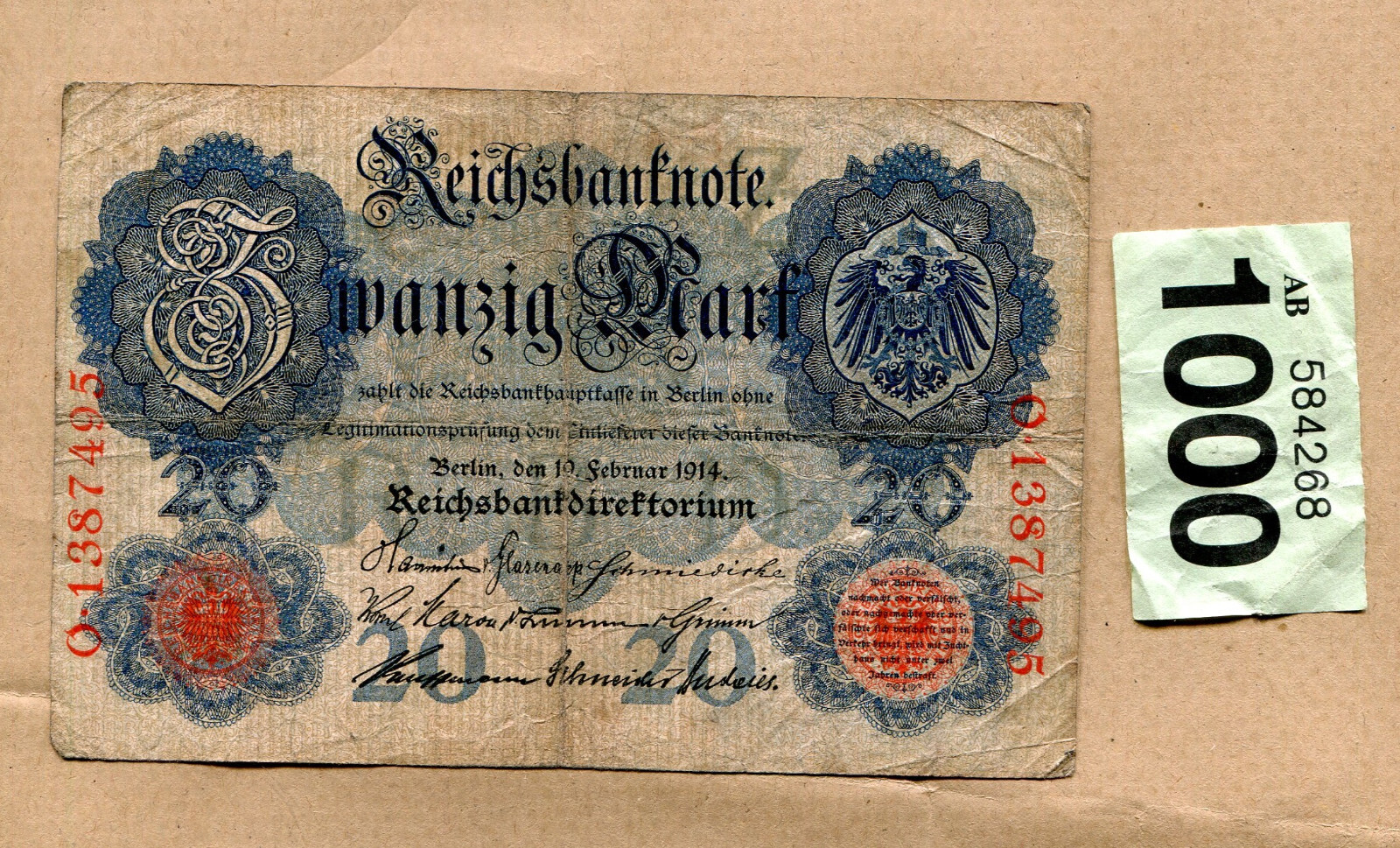 20 marks banknote  1914  Germany