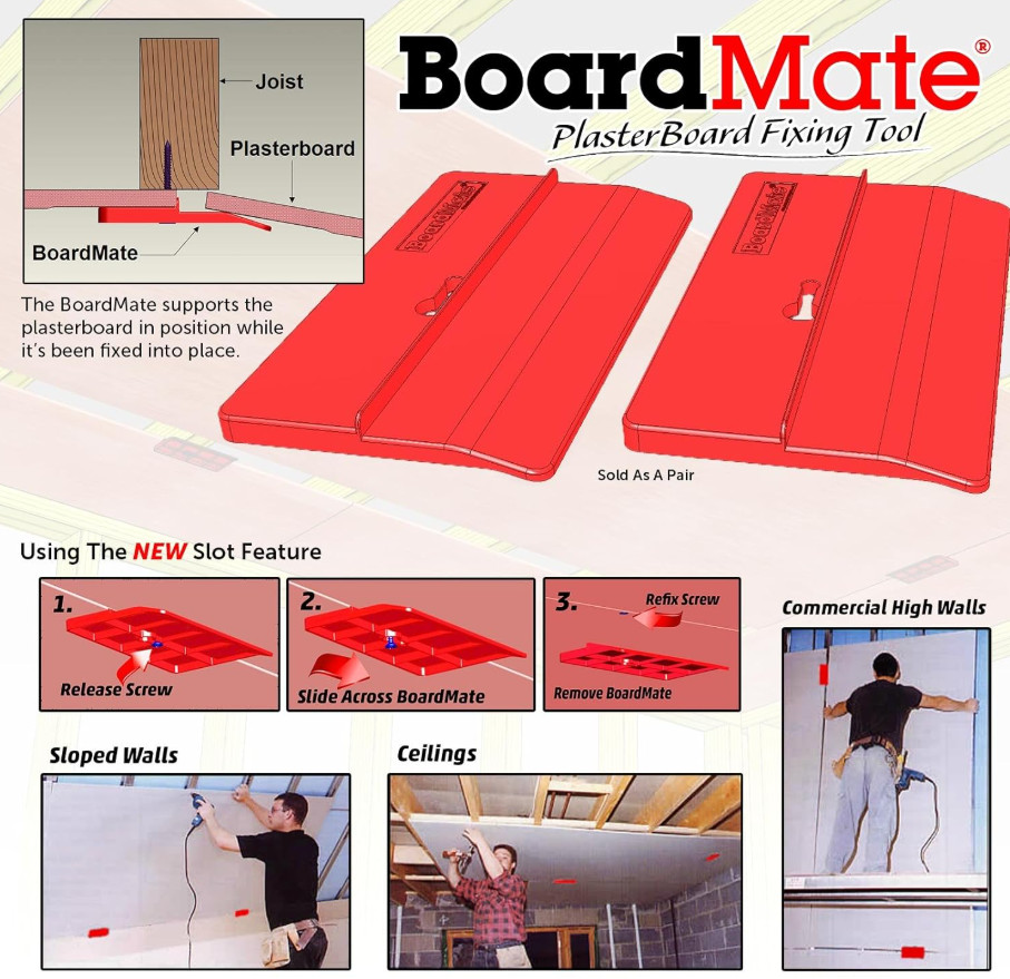 Professional Drywall Board Support Clips 2pc Ceiling Installation Tool BoardMate