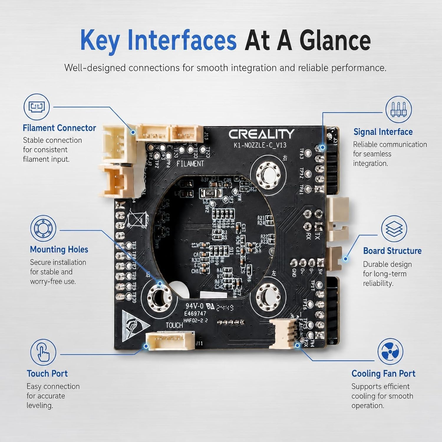Hotend PCB Adapter Board for K1 Max K1C K1 SE 3D Printers Upgrade Toolhead