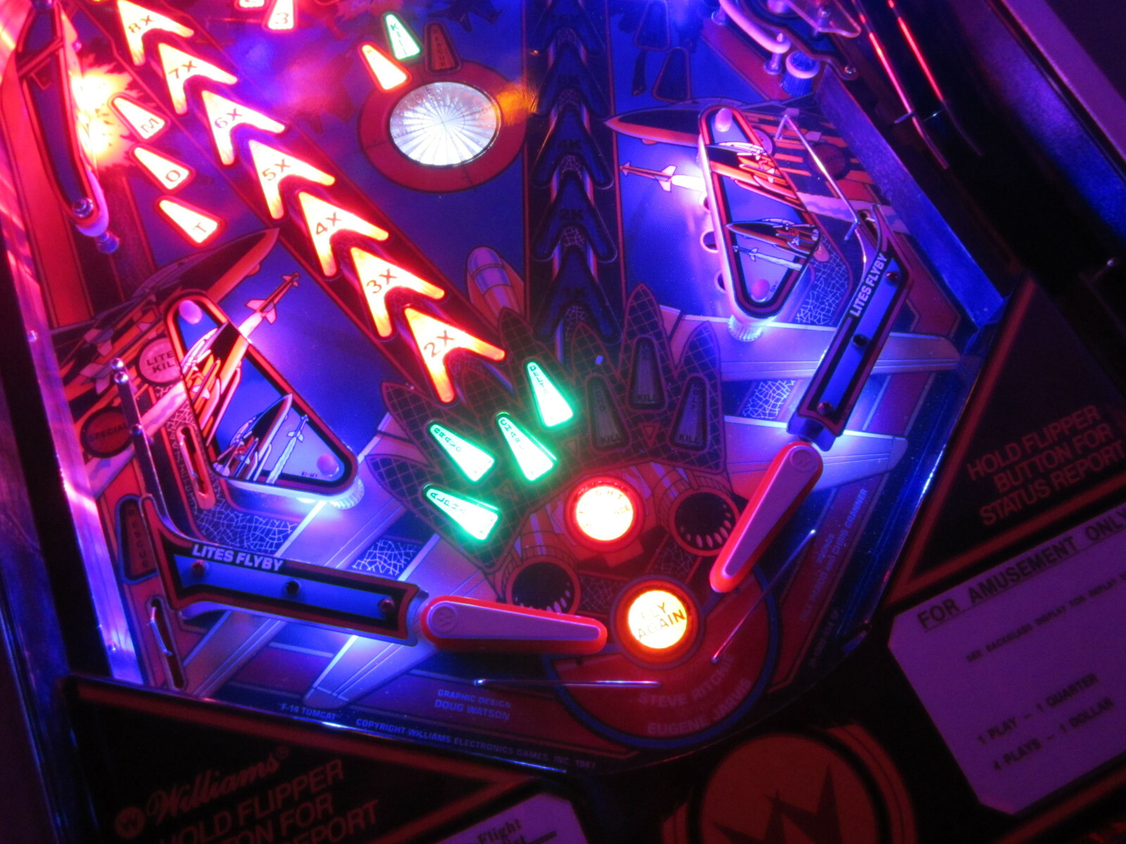F-14 TOMCAT - NON GHOSTING Lighting Kit SUPER BRIGHT PINBALL LED KIT