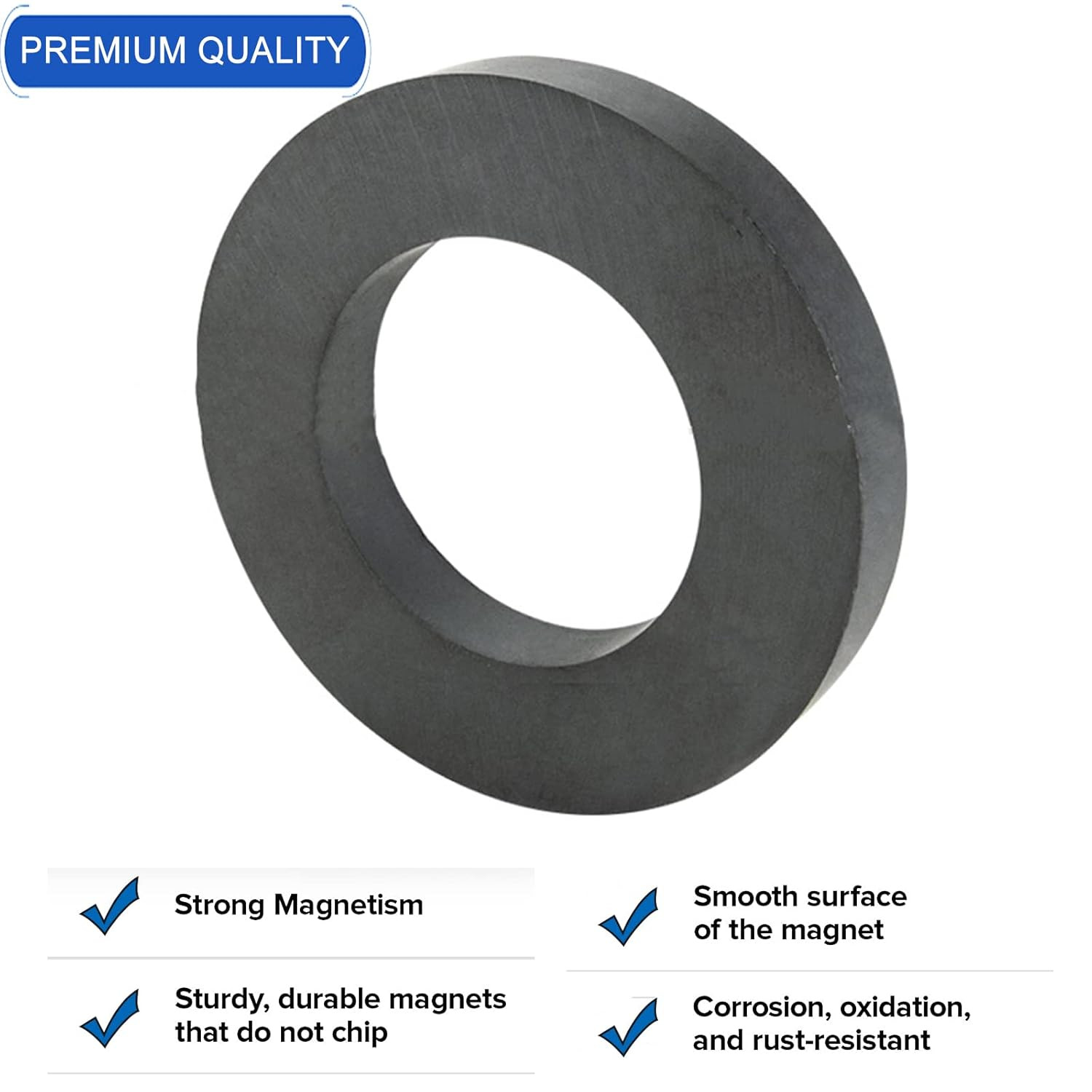 Ferrite Ring Large Magnet,4.72In Dia Big round Ceramic Disc Heavy Duty Magnets