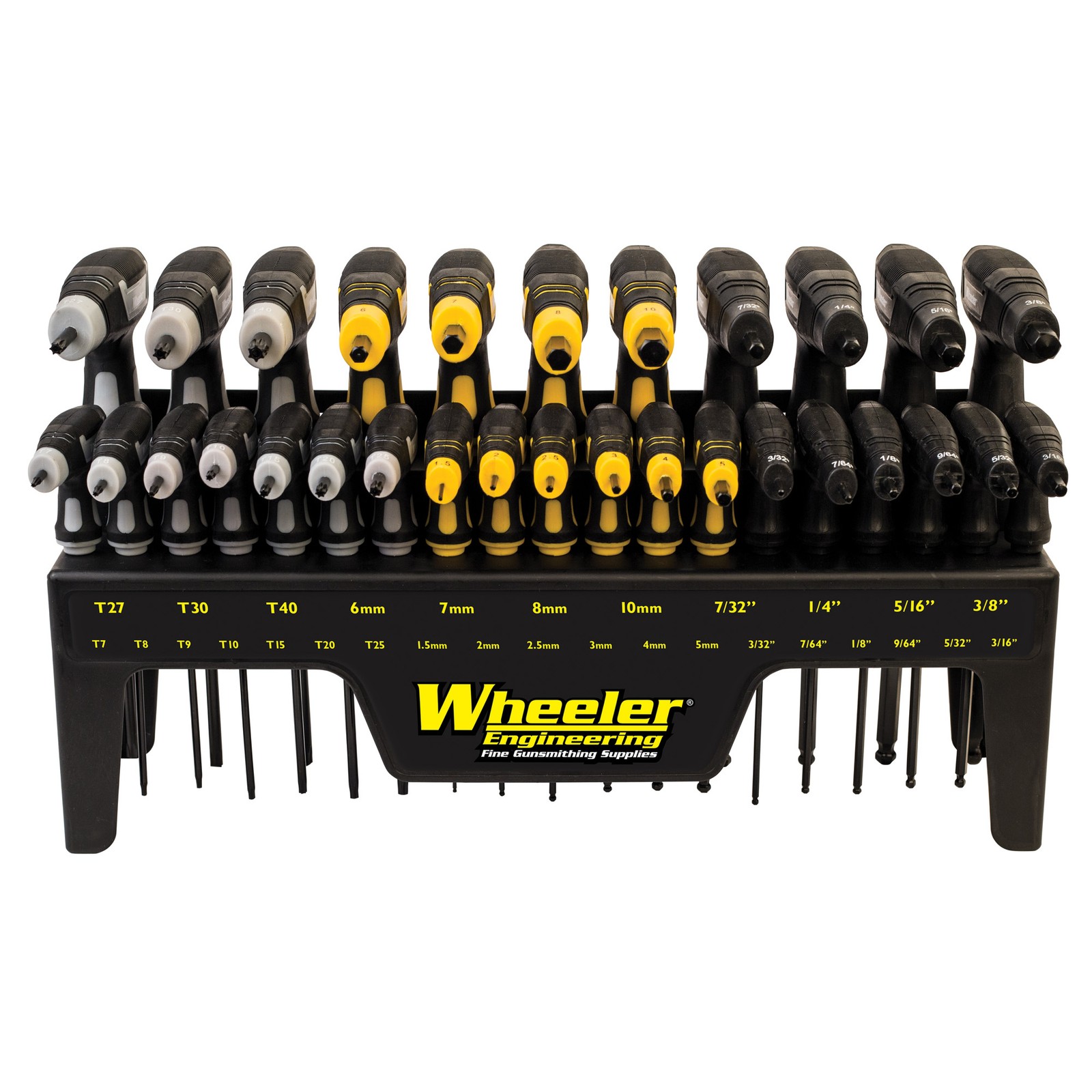 Wheeler 1081957 SAE/Metric Hex & Torx P-Handle Set Black Rubber Handle 30 Pieces