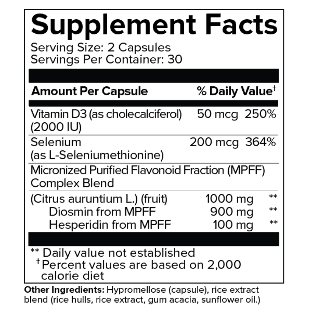 VitasupportMD Lymphatic Formula, 60 Capsules, 2000 IU Vitamin D3 Selenium