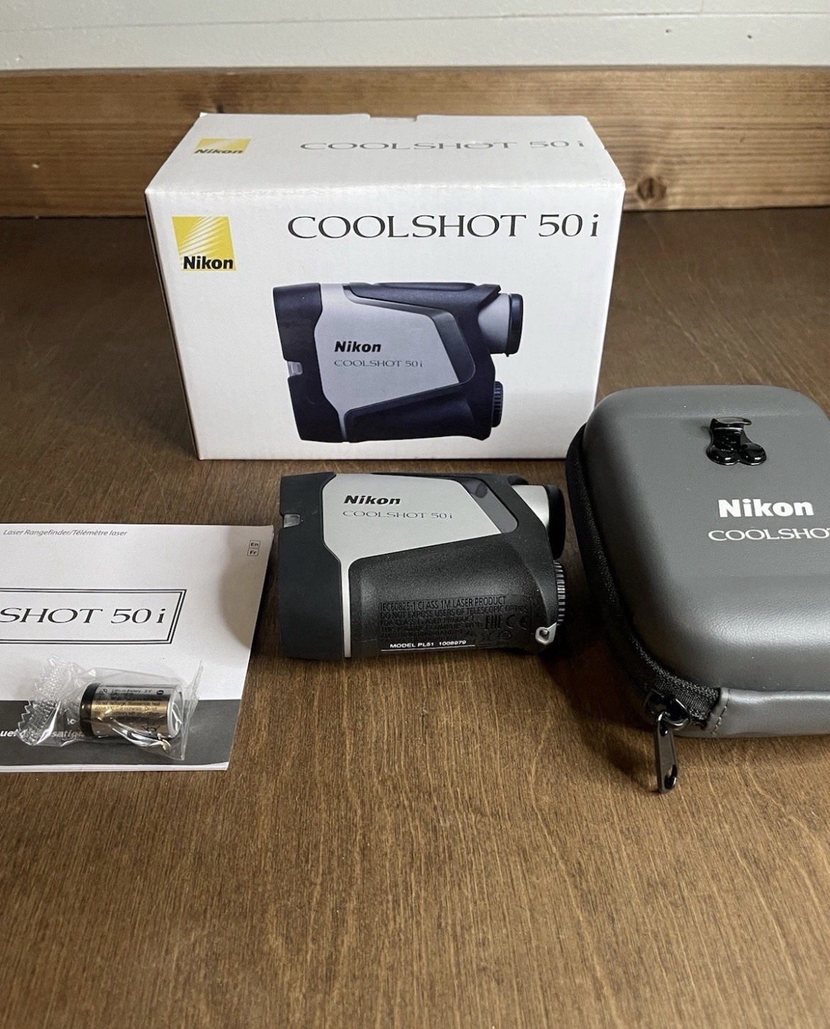 Nikon COOLSHOT 50i Laser Golf Rangefinder Black Gray w/ Case Battery Manual