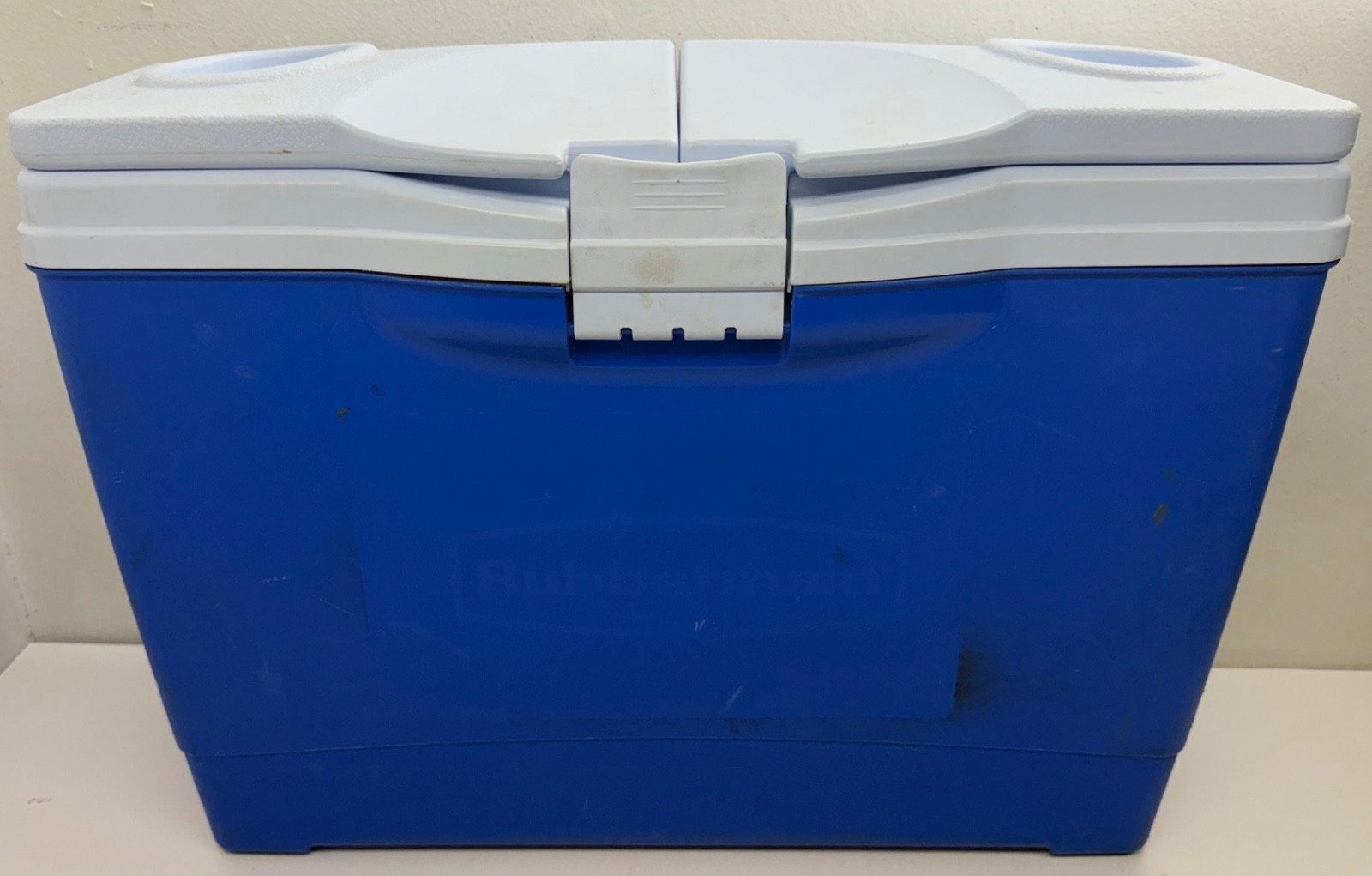Rubbermaid The Slim Cooler 13 Quart Blue Dual Open Lid Travel EZ Carry NO STRAP