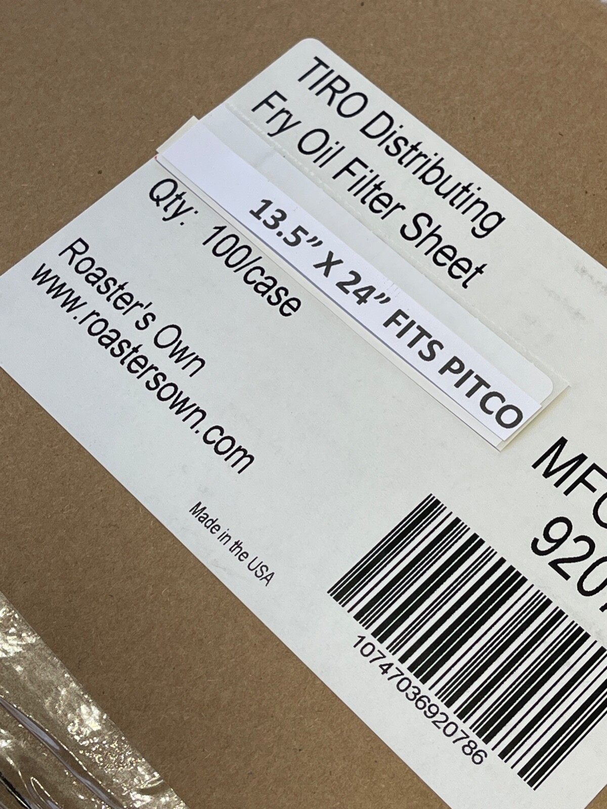 FITS PITCO P14 13.5" x 24" Size COMPARE TO P6071371 FILTER PAPER (Case of 100)