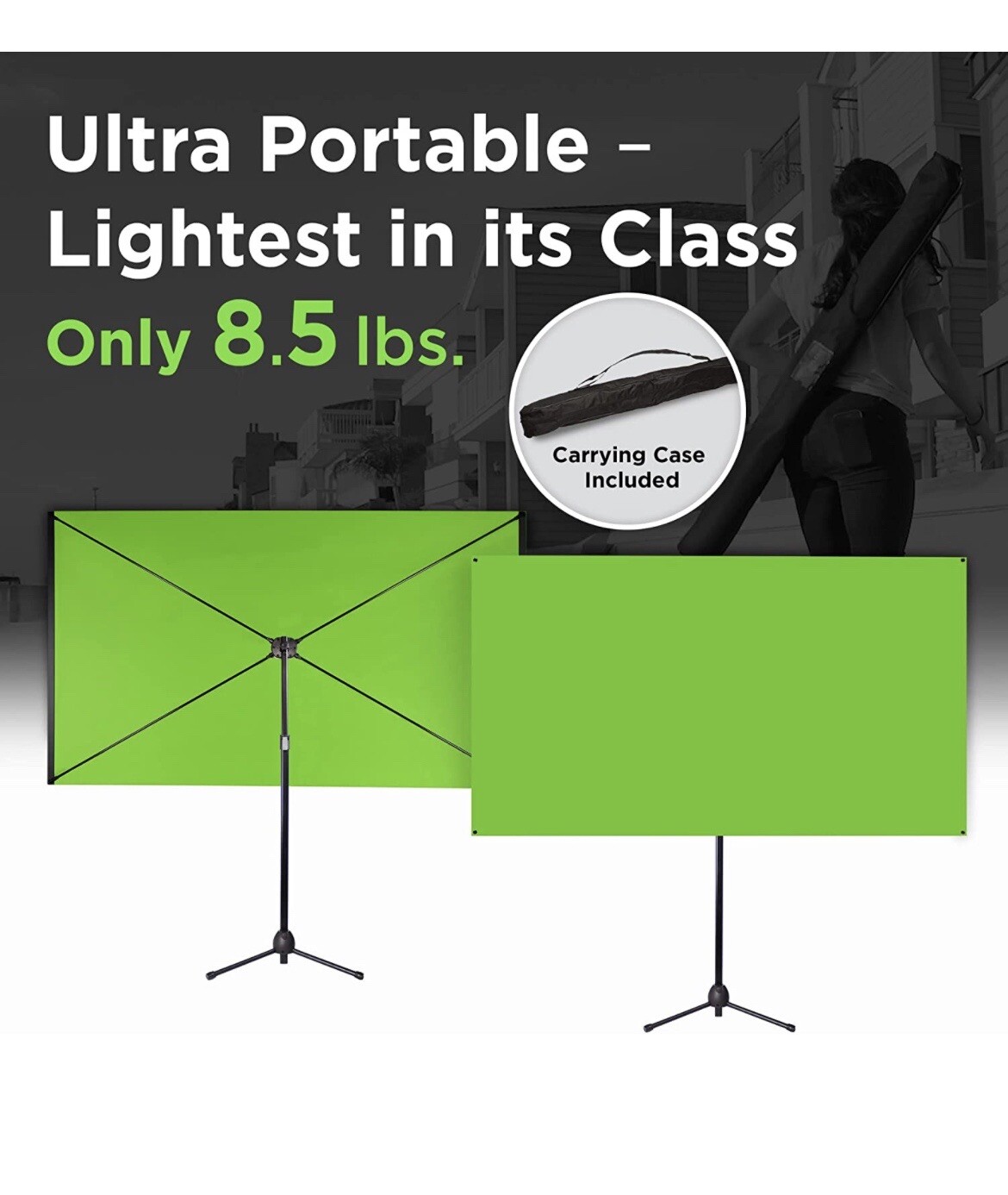 Portable Green Screen Kit  90 Inch with Stand (Frame) and Case