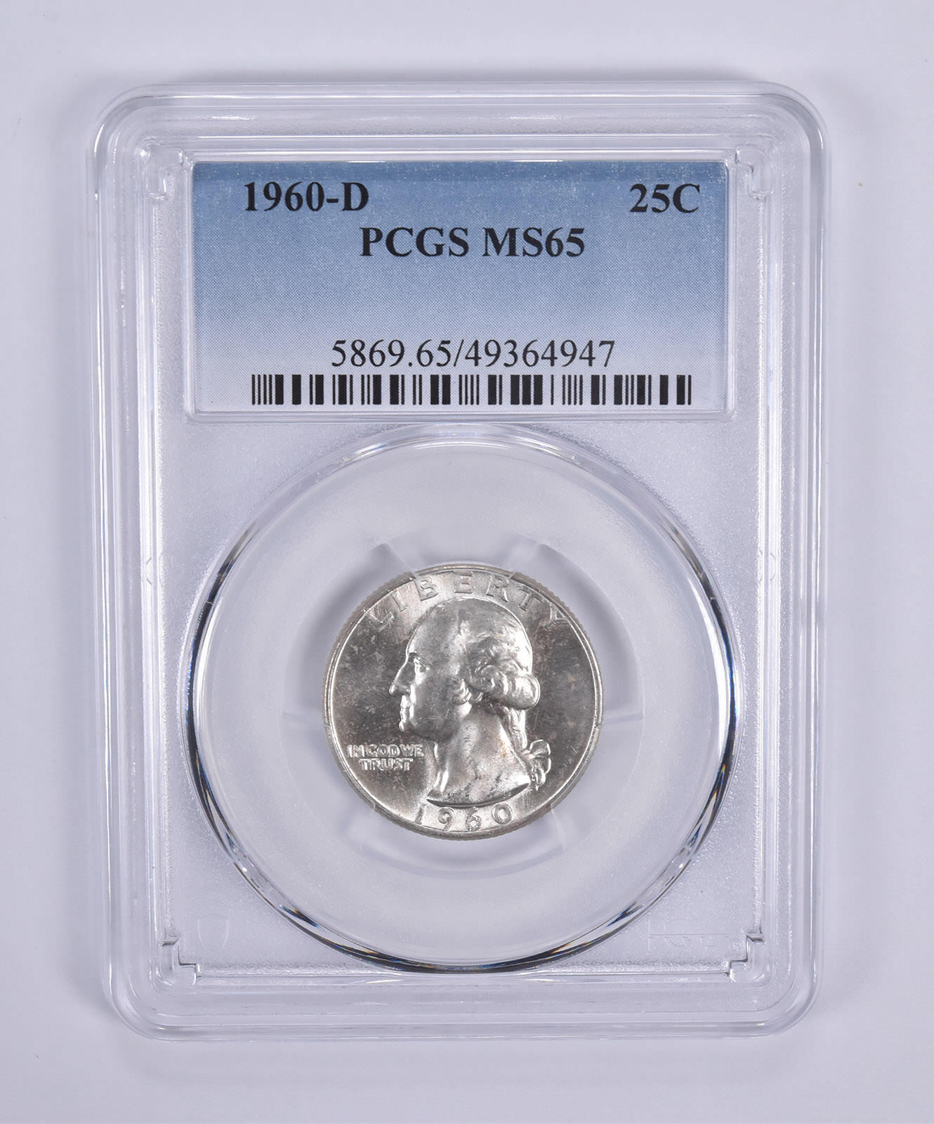 1960-D Washington Quarter MS65 PCGS Blue Label