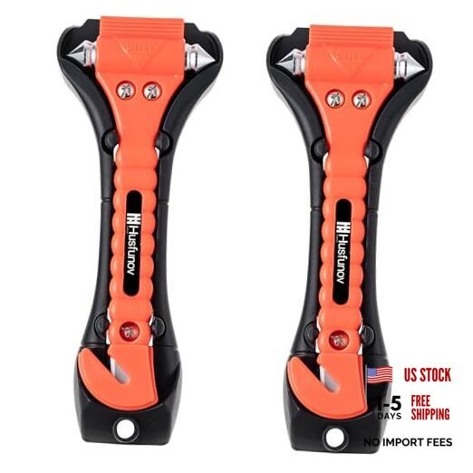 Car Safety Hammer Set of 2, Auto Car Escape Tool, Car Window 2 Pack orange