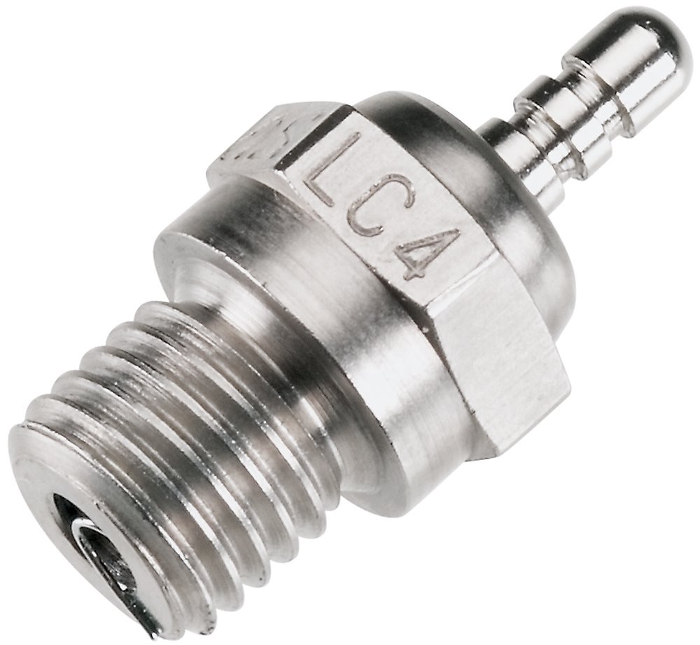 OS Engines LC4 T-Maxx/Revo Glow Plug, Medium Silver