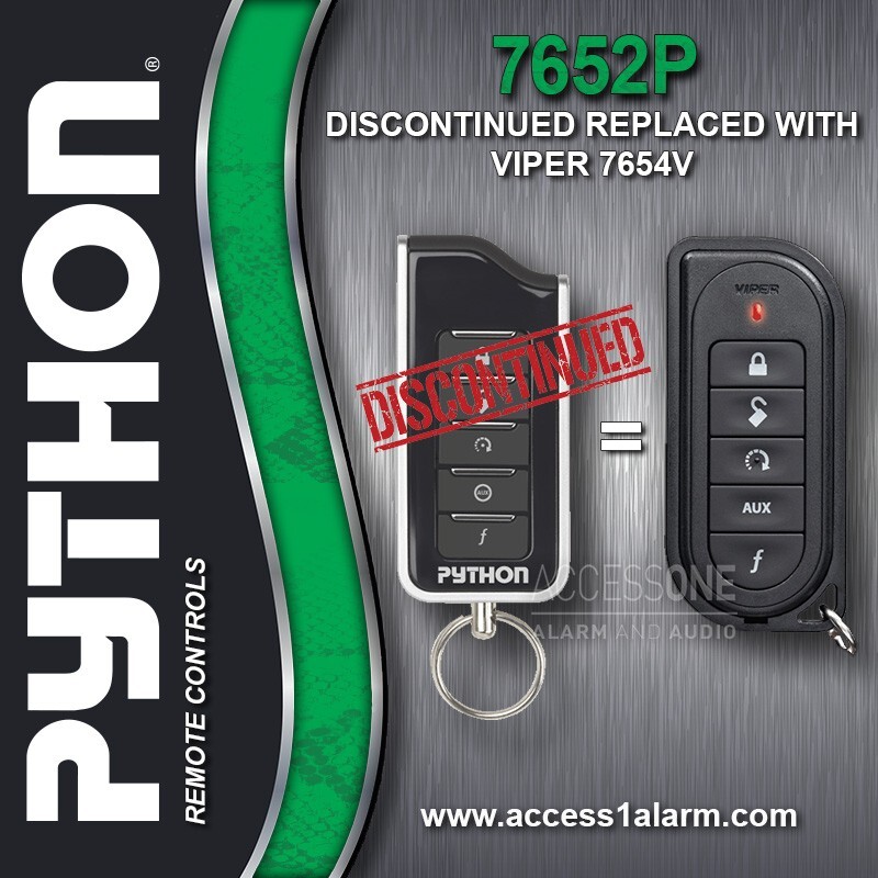Discontinued Python 7652P 1-Way SST 5-Button Replacement Remote Viper 7654V
