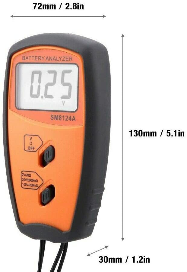 Battery Resistance Voltmeter Internal Impedance Meter LCD Rechargeable SM8124A