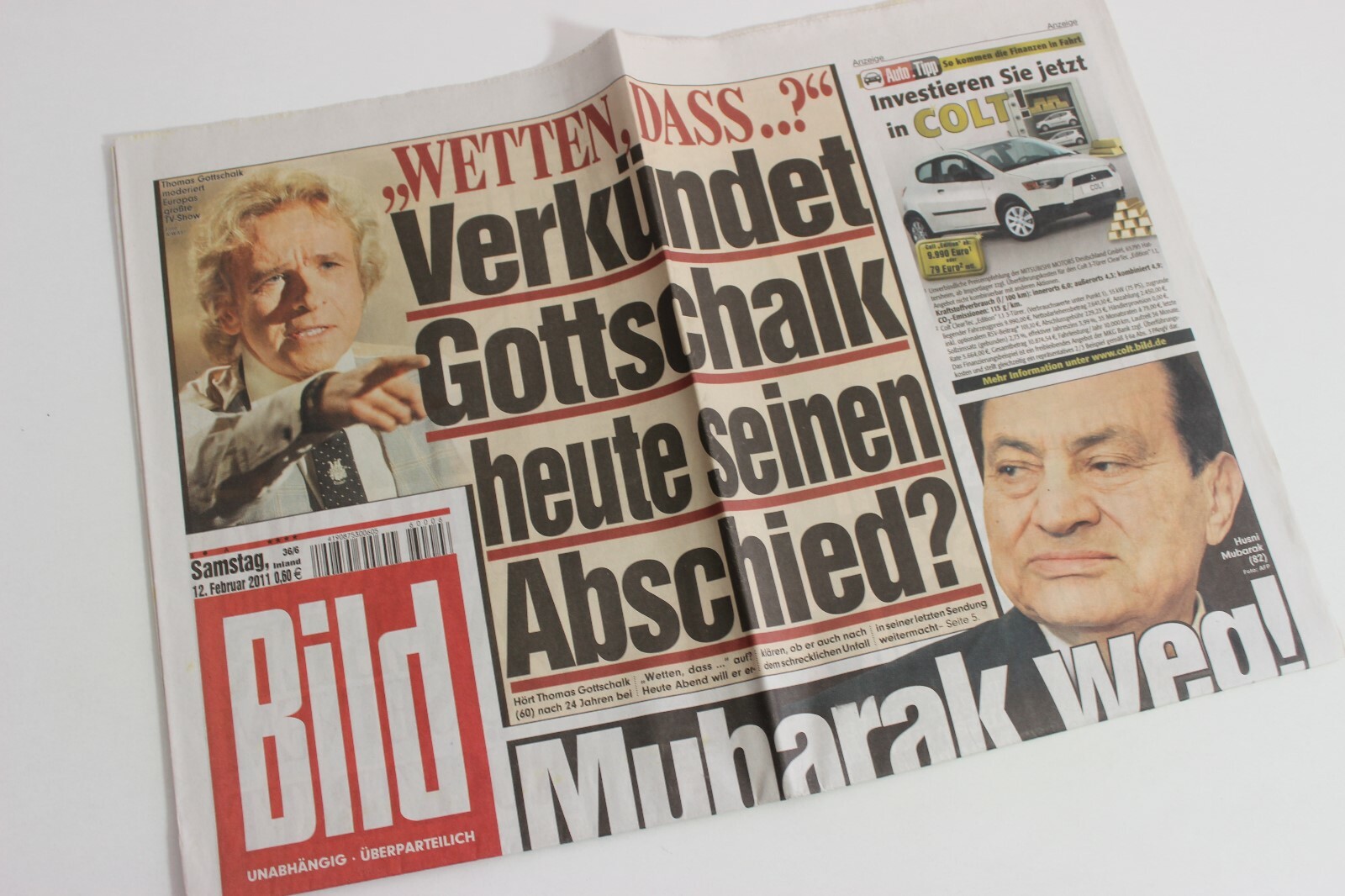 BILDzeitung 12/02/2011 February 12/2/2011 Special Occasion Gift