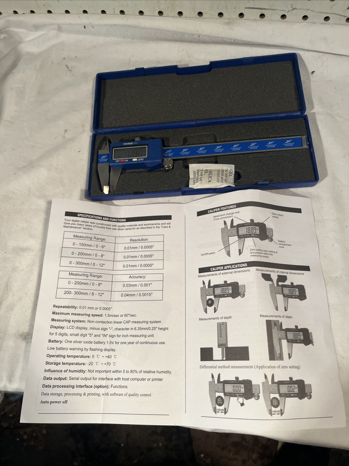 Frankford Arsenal Reloading Tools Electronic Digital Caliper with Case