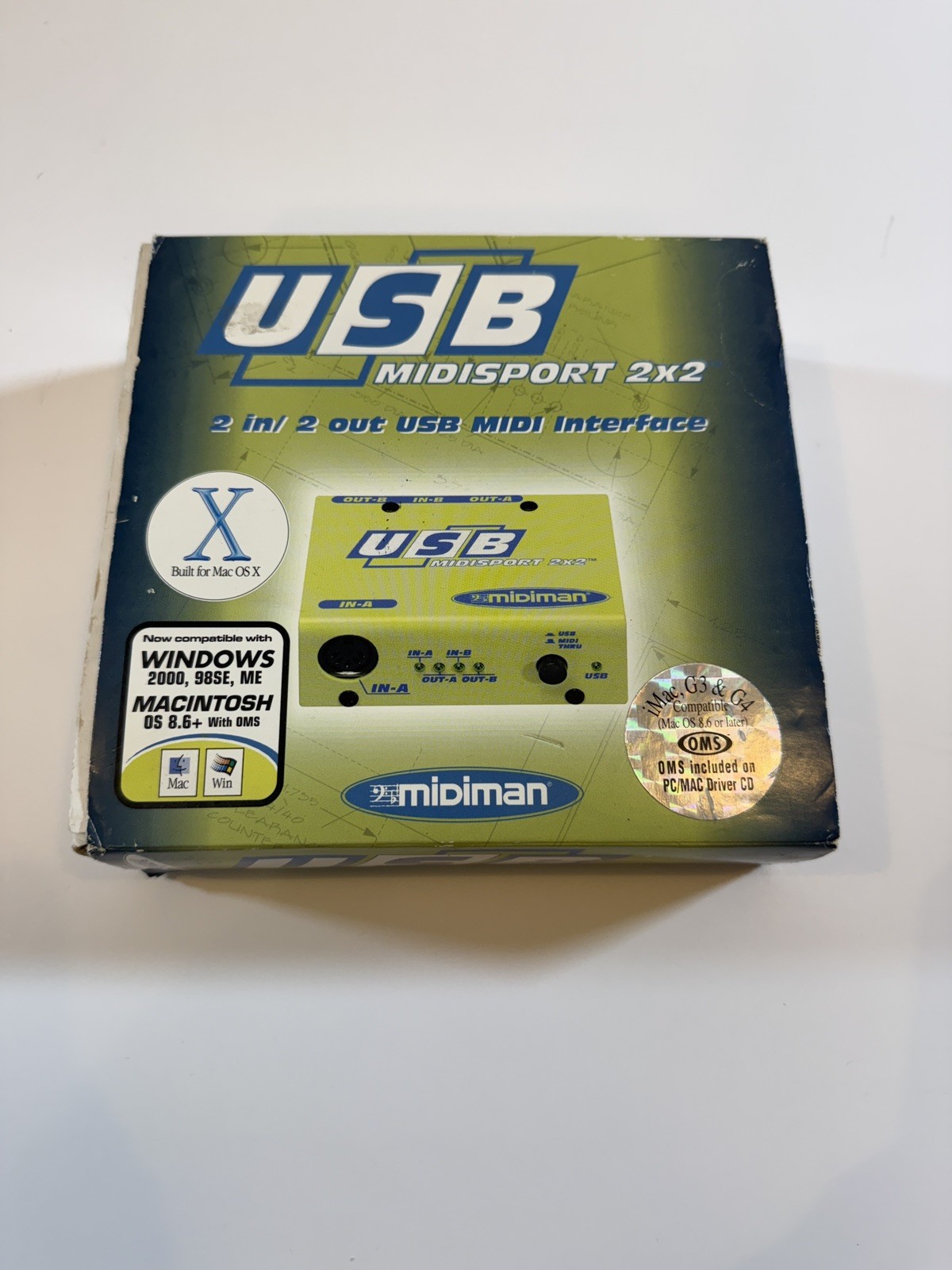 Midiman Midisport 2x2 USB MIDI Interface For Windows & Mac In Box