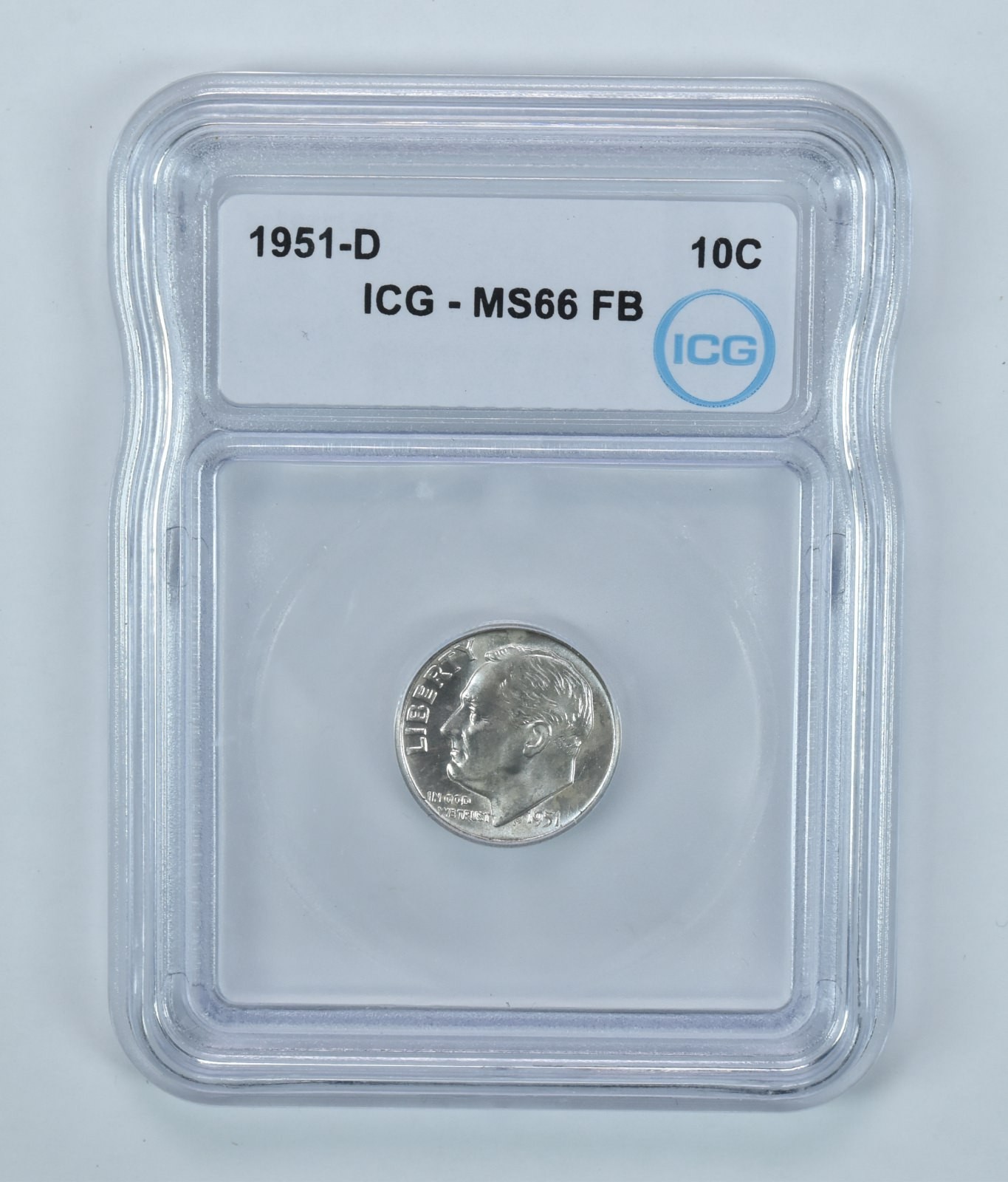 1951-D Roosevelt Dime MS66 FB ICG