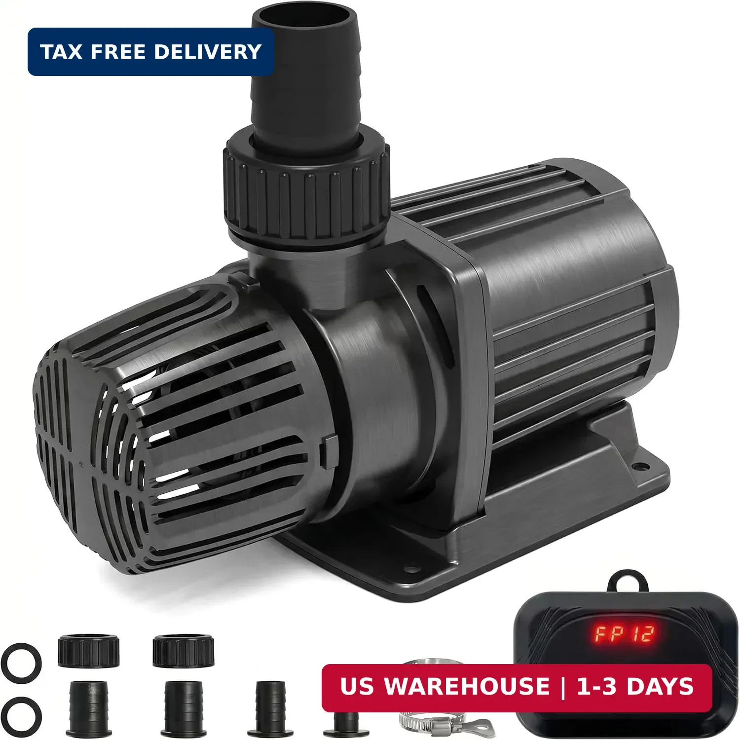 1587 GPH Pond Pump, 55W Submersible Water Pump with Control Panel | 16.5FT. Lift