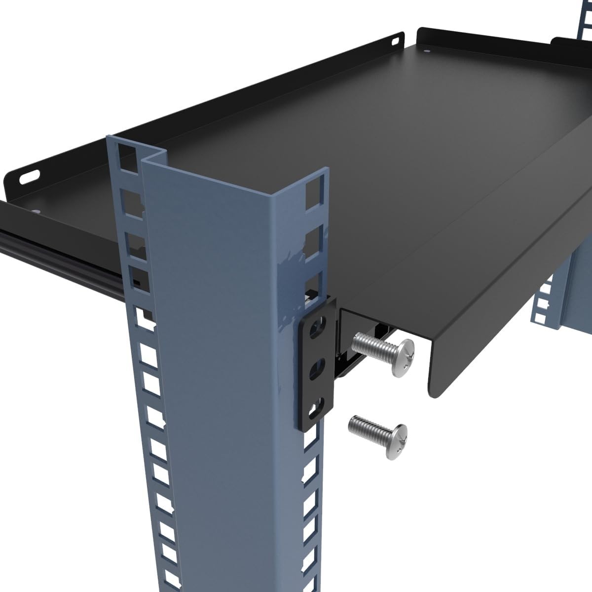 1U Keyboard Tray 8"Deep -Universal 19"Rack Mount Sliding Shelf for Network