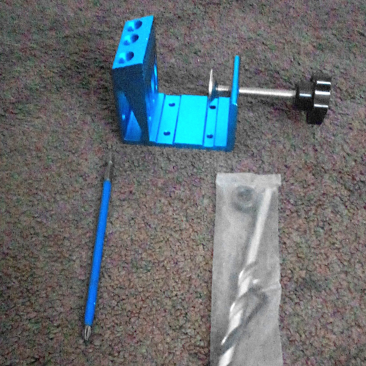 Blue Aluminum Pocket Hole Jig Kit, Drill Bit & Driver Bit, 3-Piece Set