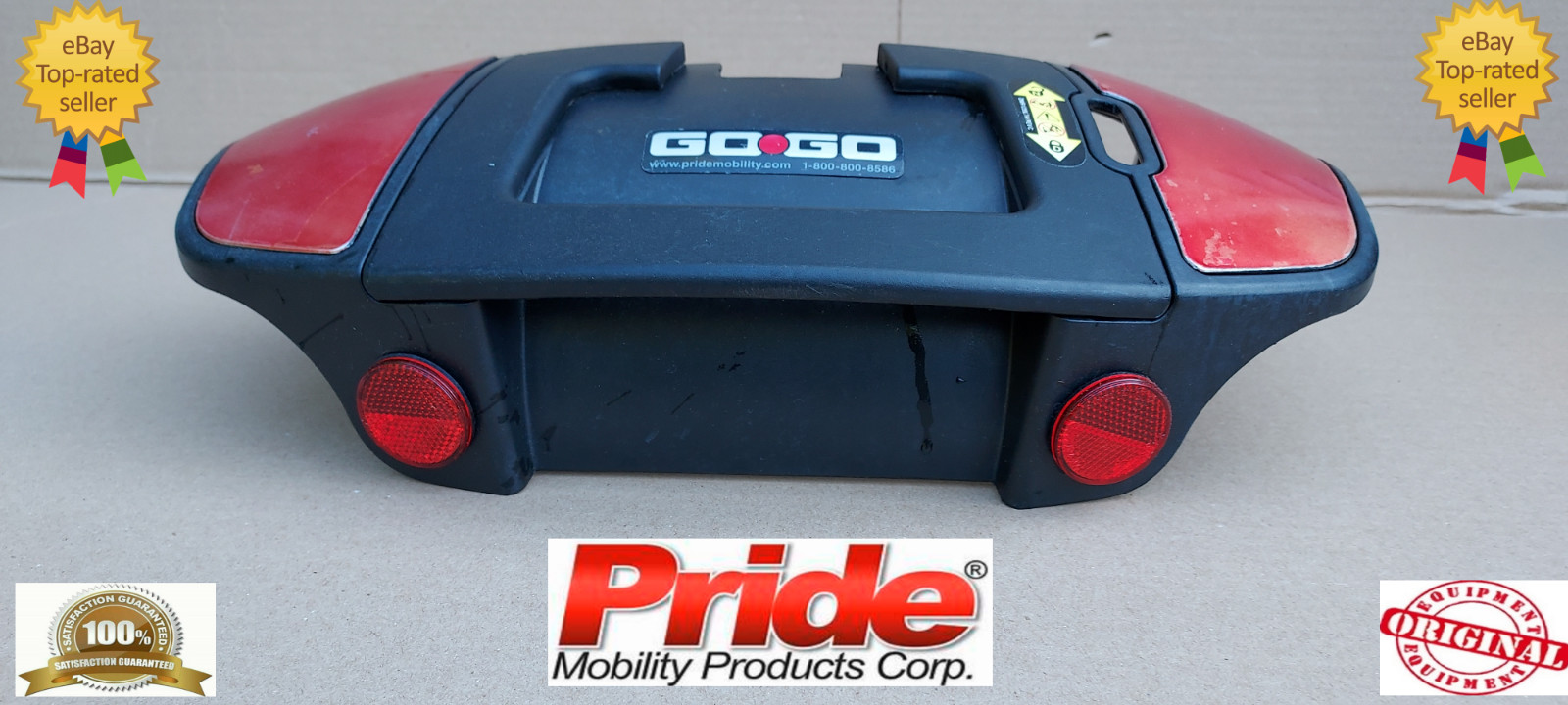 PRIDE GOGO ELITE TRAVELLER ULTRA X 3 & 4 WHEEL REAR BODY SHROUD WITH RED INSERTS