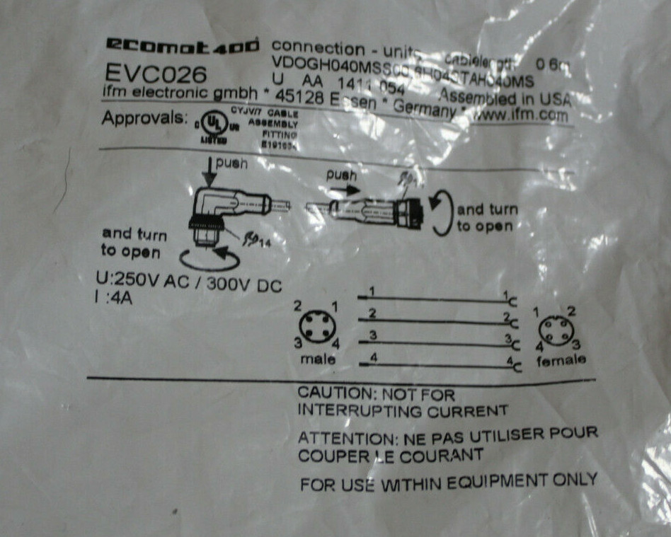 IFM Ecomot 400 EVC026 Cable