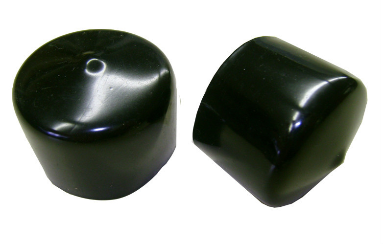 Lot of 2 Black Plastic Caps  - Fits 1-1/2" OD Tubing - Flexible End Cap 1.50"