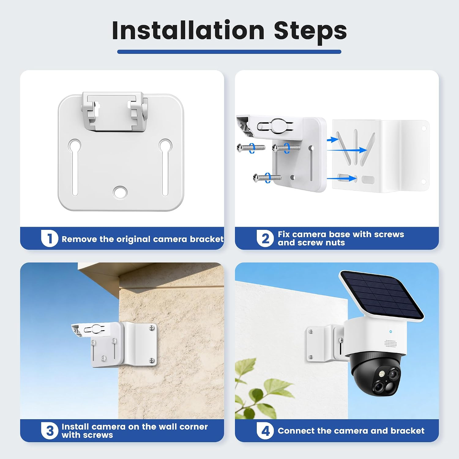 1 Pack Metal Mounting Corner Bracket for Security Camera, Wall Corner Mount