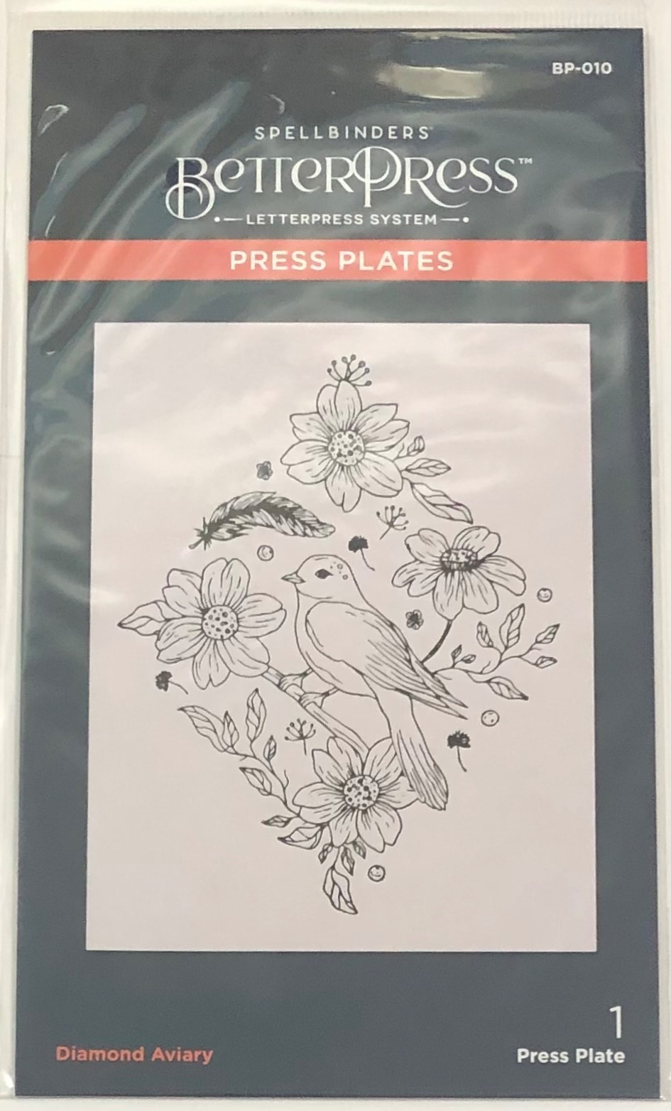 NEW Spellbinders DIAMOND AVIARY BetterPress Plate