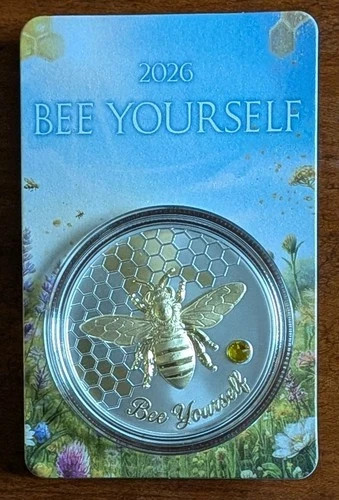 Bee Yourself 2026 1 oz copper  Coin .999 Hi-Relief Uncertified Ungraded